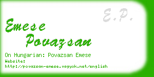 emese povazsan business card